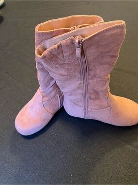 Link Girls Pink Suede Mid-Calf Boots
